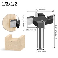 Vástago de carburo de 8mm, 12mm, 1/2 pulgadas, 4 dientes, tipo T, brocas de enrutador con ranura, fresa para carpintería para herramientas de mecanizado CNC de madera