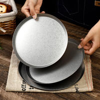 Assiette Plate Vintage en Acier Inoxydable, Plateau Rétro de Luxe Léger pour Plats Occidentaux, Desserts et Steaks, Angle Droit