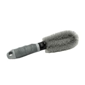 Brosse de nettoyage portable grise pour jantes et pneus de voiture, en plastique, pour le detailing automobile - Product Image 4