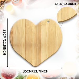 Tabla de Cortar de Bambú en Forma de Corazón para <span class=keywords><strong>Cocina</strong></span>, para Servir o Colgar como Decoración - Product Image 2
