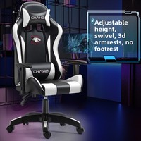 Chaise de jeu ergonomique de style racing en métal rose à dossier haut avec fonction de massage pour les joueurs et les utilisateurs d'ordinateur