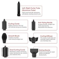 Styler et sèche-cheveux 7 en 1, styler et volumateur pour cheveux, styler chauffant professionnel, brosse sèche-cheveux pliable à haute vitesse