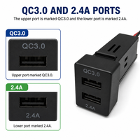 Chargeur de voiture double USB QC3.0 12V 24V 2.4A à montage sur panneau avec câblage arrière pour voiture, camion, fourgonnette