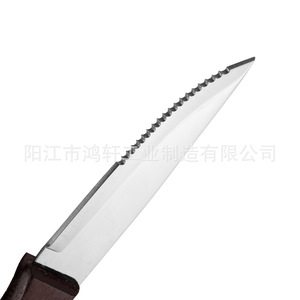 Couteau à steak en acier inoxydable avec manche en bois, lame dentelée, résistant à la rouille, pour couper les steaks, couteau de style occidental pour la maison - Product Image 4