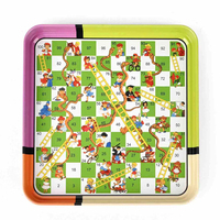 Ensemble de 5 jeux de société familiaux avec Échecs, Dames, Ludo, Serpents et Échelles, Boîte en plastique écologique, Durable, Portable, Idéal pour les voyages