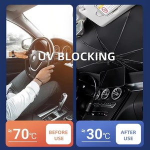 Universal Foldable Car Windshield Sunshade Umbrella Blocks UV Visor Cool Front <b>Window</b> <b>Shade</b> Customized Titanium Silver - Product Image 3