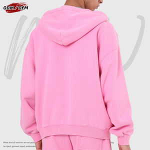 Sweat à capuche zippé en molleton 370g coupe boxy, style vintage délavé, motif batik, pour homme, idéal pour l'hiver - Product Image 5