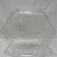 Bocaux de rangement hexagonaux en PET pour bonbons et biscuits, contenances variées (850ml, 1500ml, 2150ml, 3600ml, 3800ml, 4300ml, 6200ml)