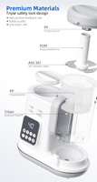 Robot culinaire multifonctionnel pour bébé avec écran numérique, fonctions de mixage, de cuisson à la vapeur, sans BPA, 400 W, capacité de 400 ml, chauffe-biberon