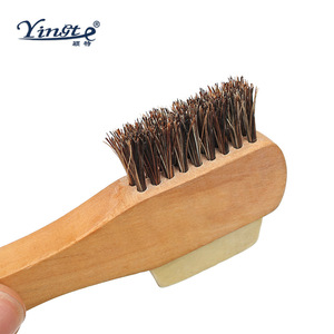 Yinste <b>Shoe</b> <b>Brush</b> Solid Wood Horse Hair Double Sided Cleaning For <b>Shoe</b> Polishing - Product Image 3