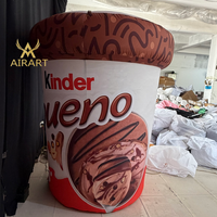 Bouteille de chocolat gonflable avec logo imprimé pour la publicité, ballon gonflable en forme de biscuit pour l'affichage commercial en magasin