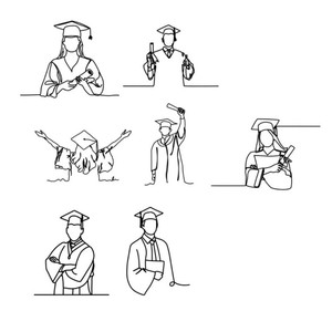 Decoración de Pastel de Graduación con Miel y Dulzura, Figura Masculina y Femenina en Acrílico, Arte Lineal, Decoración Lateral de Pastel, Estilo Ins - Product Image 5