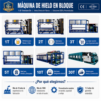 Machine à glace en blocs de 10 tonnes, SUS304, contrôle automatique par PLC, pour le refroidissement du béton, usine de glace industrielle