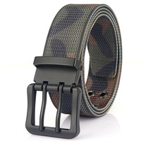 Ceinture en nylon pour homme avec boucle ardillon en alliage, double aiguille, 125 cm, tressée, pour tenue décontractée et jeune