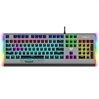 Clavier mécanique AULA/TLT F2099 à double éclairage bleu, équipement de jeu professionnel, pour cybercafés, châssis métallique, anti-ghosting