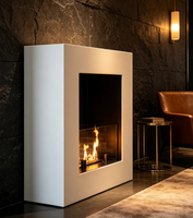Table de jardin extérieure en acier Corten avec foyer au gaz naturel, robuste, garantie 5 ans