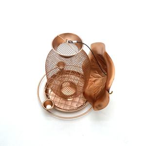 Novo jardim ao ar livre Metal pássaro alimentador esquilo-prova Lotus folha Design colibri água alimentador pendurado tipo encaixotado comida - Product Image 1