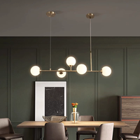 Lampe suspendue LED moderne pour la décoration de la maison, luminaire suspendu en verre, lampe suspendue pour îlot de cuisine, hauteur réglable, Magic Beans, lustre long suspendu