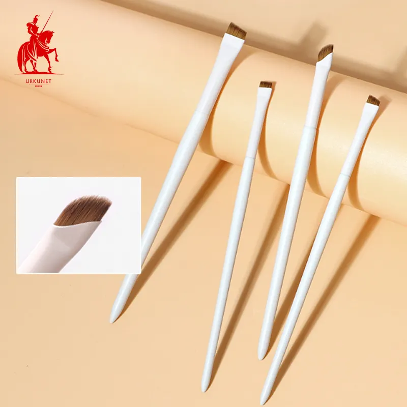 2023 hot sale private label vegan synthetic hair angled flat top eyebrow eyeliner single makeup brush