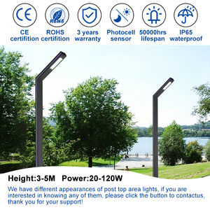 Lámpara de Jardín LED Moderna de Aluminio, IP65, Energía <span class=keywords><strong>Solar</strong></span>, 3 Metros, Lámpara de Poste para Exteriores, para Villa - Product Image 5