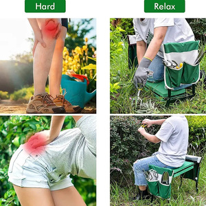 Banc de jardin multifonctionnel avec sac à outils, pliable, pour travaux en extérieur - Product Image 5