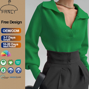 Vieux argent personnalisé vêtements nouveau Style chaud hauts <span class=keywords><strong>Paul</strong></span> revers tempérament femmes chandails hauts Monki pull - Product Image 1