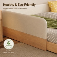 KUKU Massivholz Kinderbett Schlafsofa mit Weich Gepolstertem Schutzgeländer Modernes Minimalistisches Einzelbett für Kinder Nordisches Möbelstück