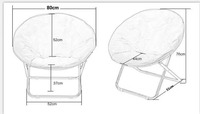 Fauteuil inclinable rond pliable en métal, dossier ergonomique, canapé individuel pour la maison, balcon, chambre à coucher, pause déjeuner et loisirs