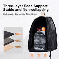 Sac à dos pliable et imperméable pour chat, grande capacité, fenêtre en maille respirante, fermeture éclair anti-évasion en nylon, pour animaux jusqu'à 8 kg, sac de transport