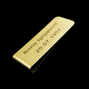 Clip para Billetes de Acero Inoxidable con Logotipo Grabado Personalizado al por Mayor, Porta Tarjetas de Crédito e Identificación, Clip para Dinero Dorado - Product Image 3