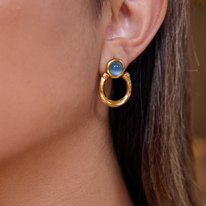 J&D Joyería Otoño Invierno, Collar con Colgante de Luna Redonda en Forma de U, Acero Inoxidable con Baño de Oro PVD de 18K, Resistente al Agua - Product Image 2