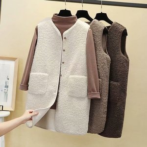 2022 Long Lamb Fleece <strong>Vest</strong> Women Winter <strong>Thermal</strong> Waistcoat Warm Fleece <strong>Vest</strong> Female Sleeveless Jacket <strong>Ladies</strong> <strong>Vests</strong> for Women - Product Image 2