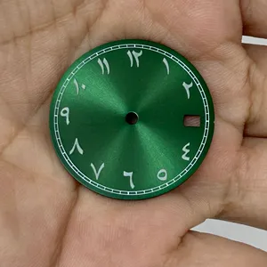 手表配件28.5毫米绿色手表阿拉伯无菌表盘定制标志表盘适合日本精工NH35机芯手表零件表盘