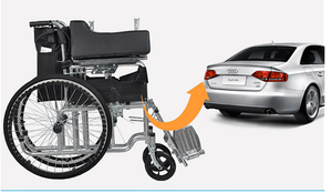 เก้าอี้รถเข็นพร้อมโต๊ะรับประทานอาหารและห้องน้ำพับได้โครงอลูมิเนียมอัลลอยด์แบบเต็มรูปแบบ - Product Image 5