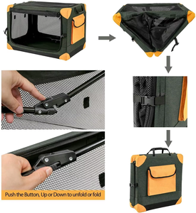 Kapalı ve açık seyahat için fermuar kapatma yumuşak katlanabilir köpek sandık ile taşınabilir katlanabilir evcil hayvan kulubesi - Product Image 4