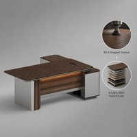 Escritorio Ejecutivo Ecológico E1 MDF con Pintura Taiho 3H, Carga Inalámbrica, Diseño 3D con Textura de Madera, Muebles de Oficina