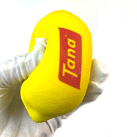 Balle anti-stress en mousse PU en forme de citron avec impression de logo personnalisé en gros pour la promotion de marques de fruits et les cadeaux de salons professionnels