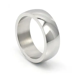 New Les Bijoux New Best Selling shiny Ring Fashion 316L Stainless Steel Silver Plain Shiny Rings for Womens Rings