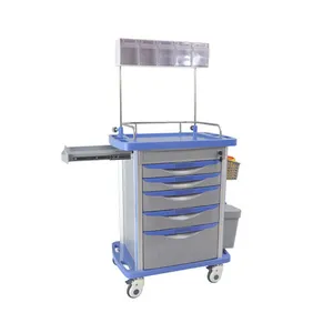 Carrinho de anestesia para enfermeiras multifuncional ABS médico, carrinho de emergência para hospital e medicamentos