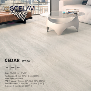 Carreaux de <span class=keywords><strong>parquet</strong></span> imperméables Revêtement de sol en PVC à texture de bois Plancher en plastique rigide commercial flottant à chevrons et clic - Product Image 3