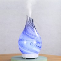 Diffuseur d'arômes électrique ultrasonique en verre en forme de vase 3D de 100 ml pour la décoration de la maison, bouteille colorée pour huiles essentielles