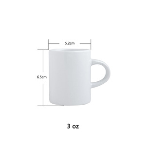 Taza de Cerámica para Niños de 3oz, Blanca, Apta para Sublimación, Cuerpo Recto, para Comer - Product Image 4