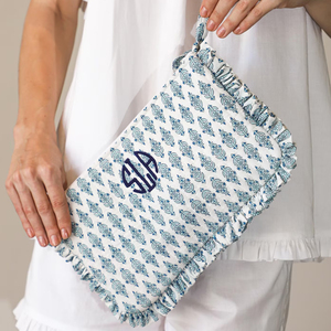 Sac de maquillage personnalisé à volants avec nom, imprimé en bloc, pour femmes, vente en gros - Product Image 2