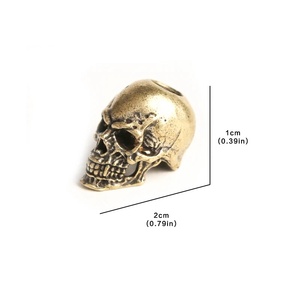 Pendentifs en laiton tête de crâne pour couteau, bracelets rétro en corde de parapluie, punk, EDC, pour activités de plein air, cordons tressés DIY, fidget spinners - Product Image 6