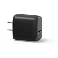 Pengisi daya perjalanan 20W, pengisi daya Cepat PD port USB C 20W Dinding EU UK colokan AS dua port USB
