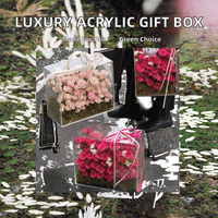 Boîte cadeau de luxe écologique en ABS acrylique avec poignée, boîte de présentation transparente carrée en forme de cœur pour la Saint-Valentin
