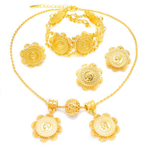 Zhuerrui – ensemble de <span class=keywords><strong>bijoux</strong></span> de maman plaqué or 18 carats, cadeau de fête des mères de haute qualité, dernier Costume italien, <span class=keywords><strong>bijoux</strong></span> de mariée simples HA16051001 - Product Image 2