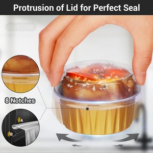 Moules de cuisson jetables en aluminium doré, antiadhésifs et résistants au four, pour choux et cupcakes, idéaux pour les fêtes - Product Image 5