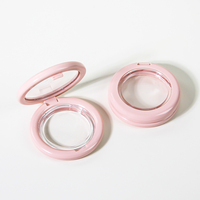 Nouveau design personnalisé mignon étui à poudre compact transparent rond rose vide blush conteneur d'ombre à paupières