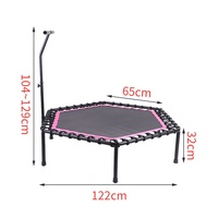 Trampolín Hexagonal de Fitness para interiores de 48 pulgadas para niños y adultos con mango para ejercicio en casa trampolín de salto de acero PP
